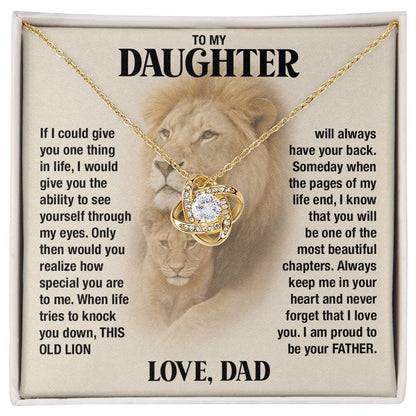 Dad to Daughter - This Old Lion - Love Knot Necklace