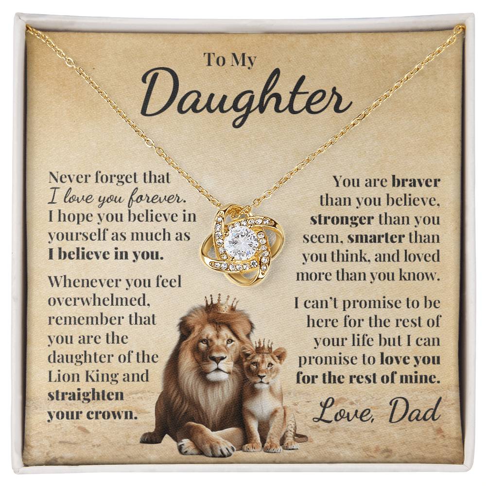 To My Daughter (from Dad) - Lion King - Love Knot Necklace