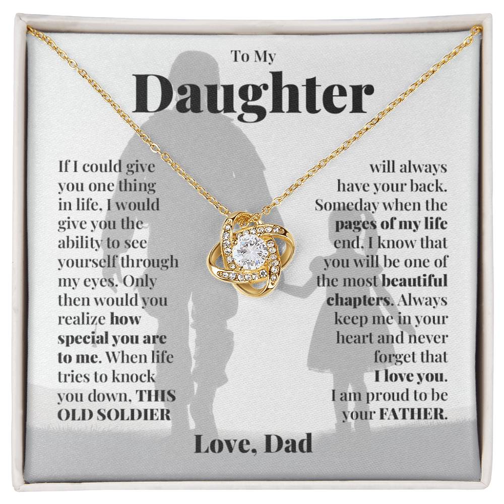 To My Daughter (From Dad) - This Old Soldier - Love Knot Necklace