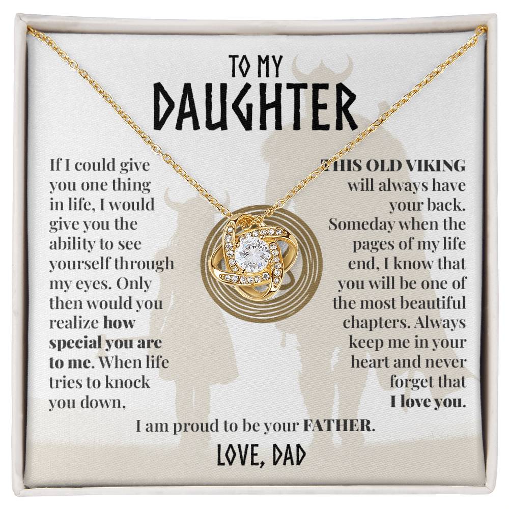 To My Daughter (From Dad) - This Old Viking - Love Knot Necklace