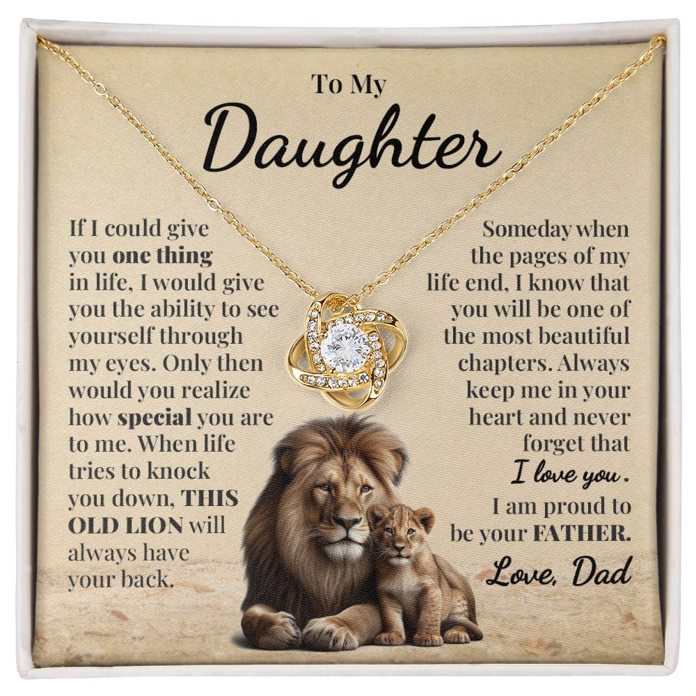 To My Daughter (From Dad) - This Old Lion - Love Knot Necklace