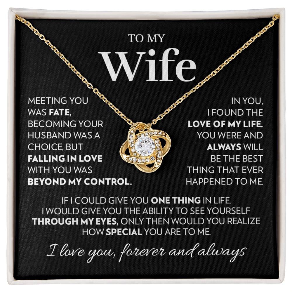 Gift for Wife - Love of My Life - Love Knot Necklace