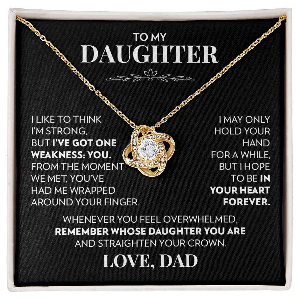 To Daughter (From Dad) - You - Love Knot Necklace