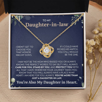 To My Daughter-In-Law - Always Here For You - Love Knot Necklace