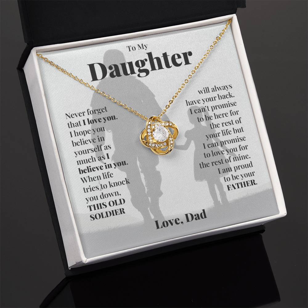 To My Daughter (From Dad) - This Old Soldier - Love Knot Necklace