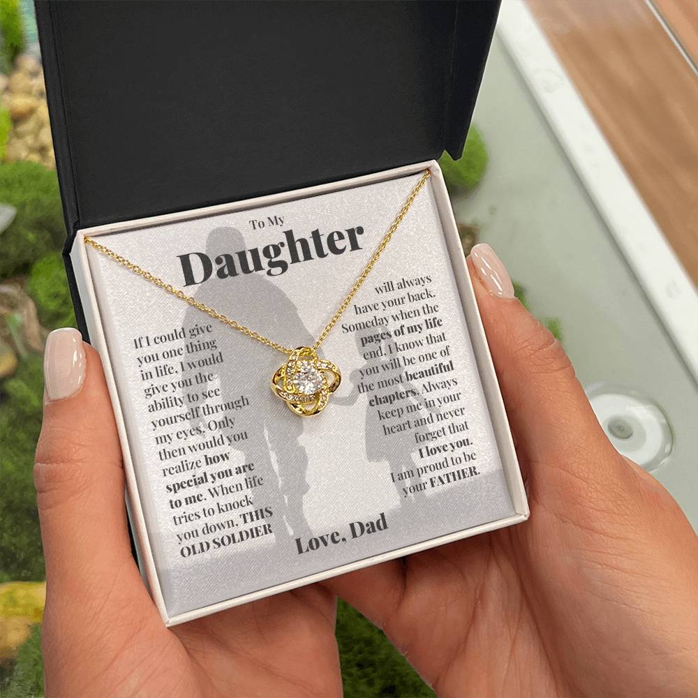 To My Daughter (From Dad) - This Old Soldier - Love Knot Necklace