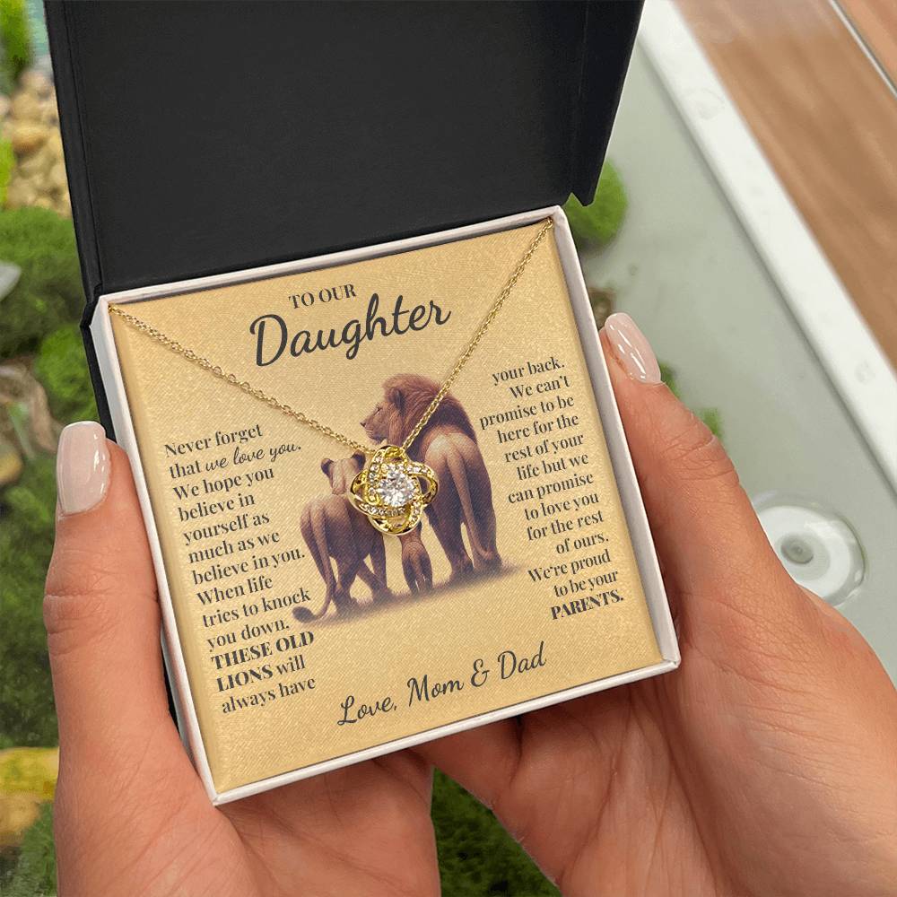 To Our Daughter (From Mom and Dad) - These Old Lions - Love Knot Necklace