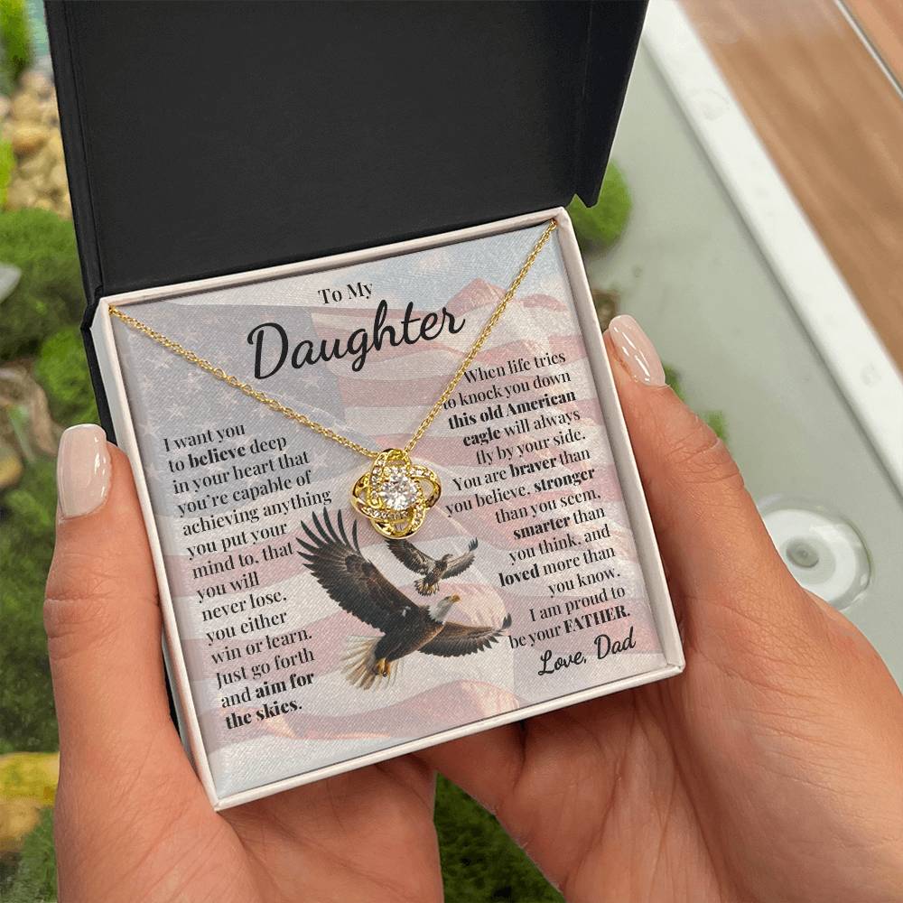 To Daughter (From Dad) - American Eagle - Love Knot Necklace