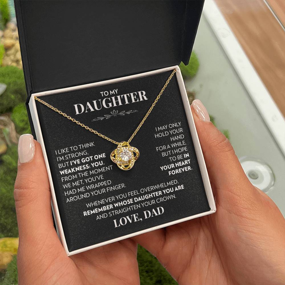 To Daughter (From Dad) - You - Love Knot Necklace