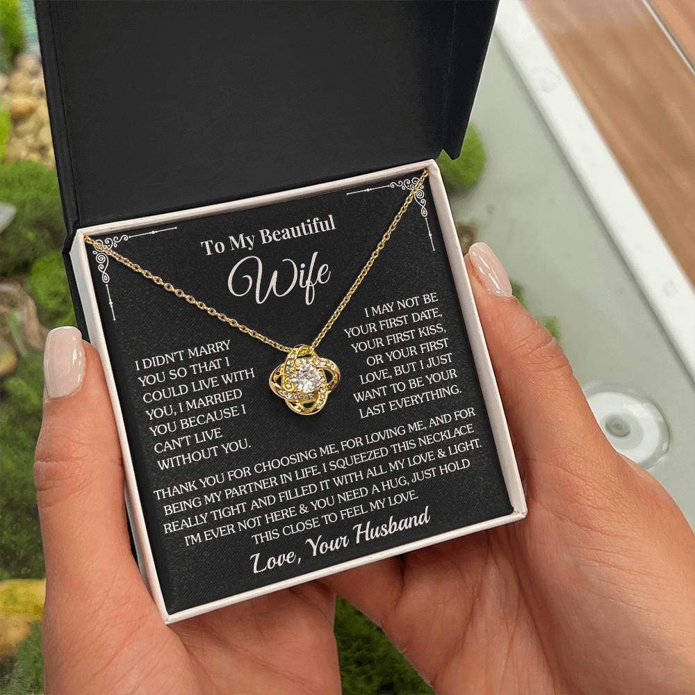 To My Wife - Thank You - Love Knot Necklace