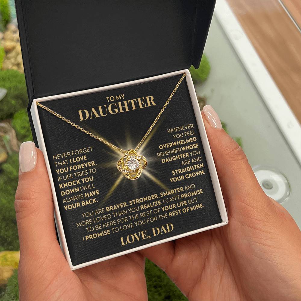 To Daughter (From Dad) - More Loved - Love Knot Necklace
