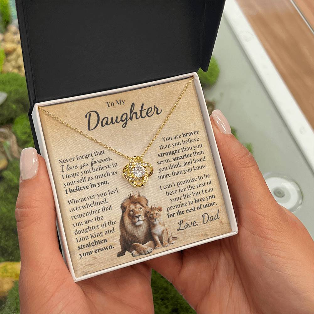 To My Daughter (from Dad) - Lion King - Love Knot Necklace