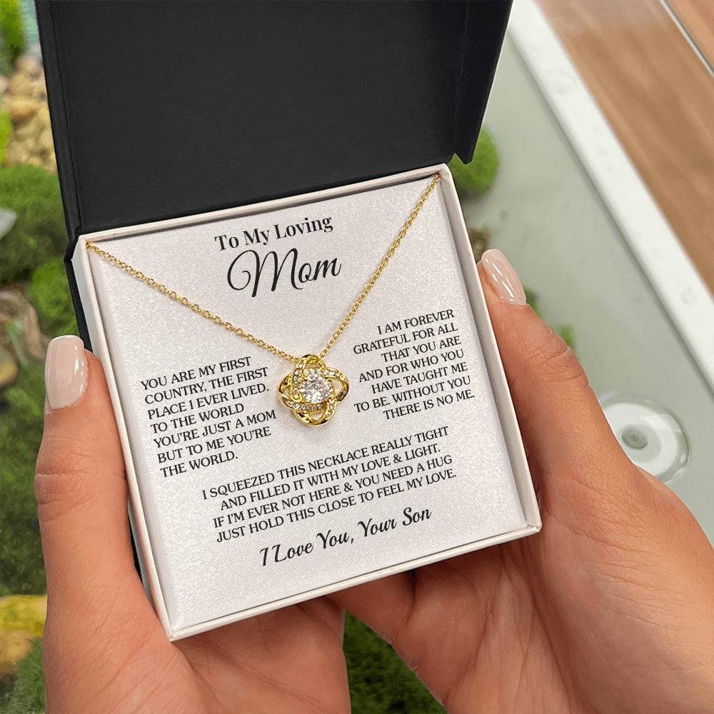 To Mom (From Son) - Hold This Close - Love Knot Necklace