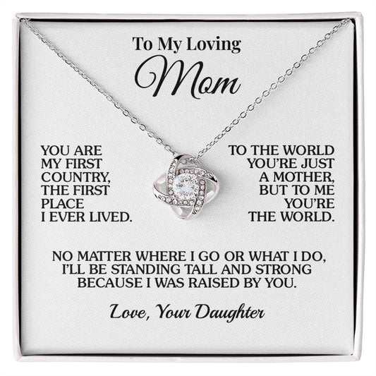 To Mom (From Daughter) - First Country - Love Knot Necklace