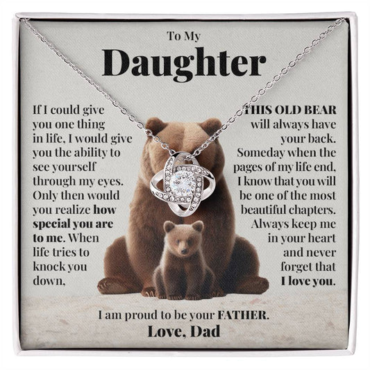 To My Daughter (From Dad) - This Old Bear - Love Knot Necklace