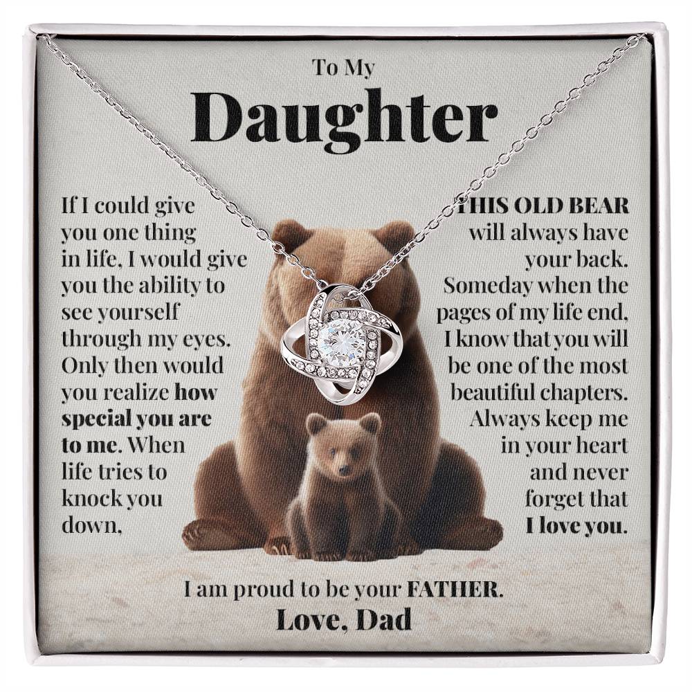 To My Daughter (From Dad) - This Old Bear - Love Knot Necklace