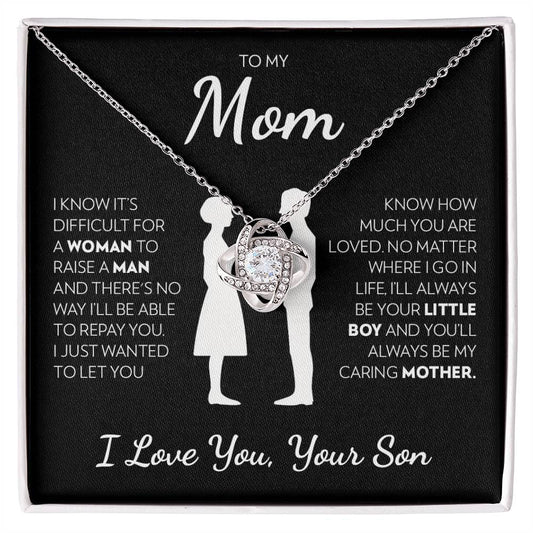 Son to Mom - Caring Mother - Love Knot Necklace