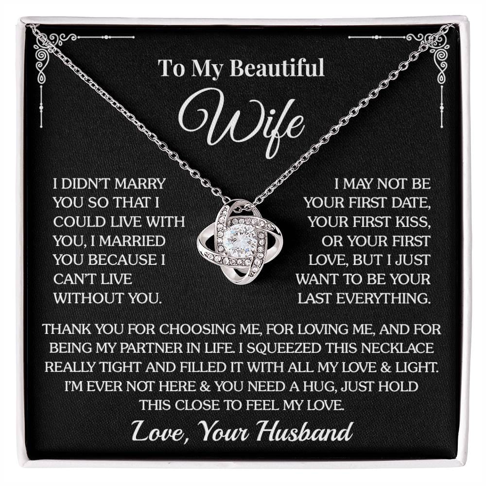 To My Wife - Thank You - Love Knot Necklace
