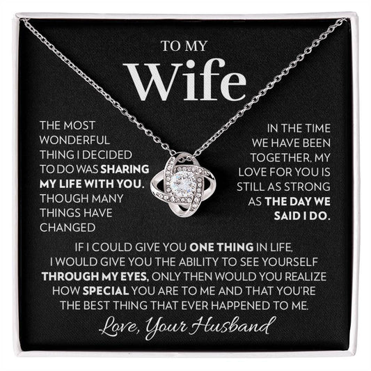 To My Wife - Together - Love Knot Necklace