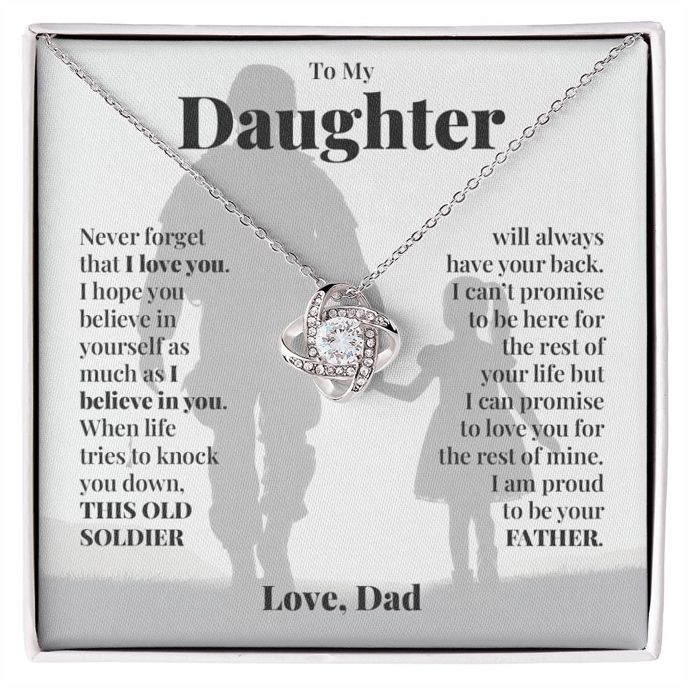 To My Daughter (From Dad) - This Old Soldier - Love Knot Necklace