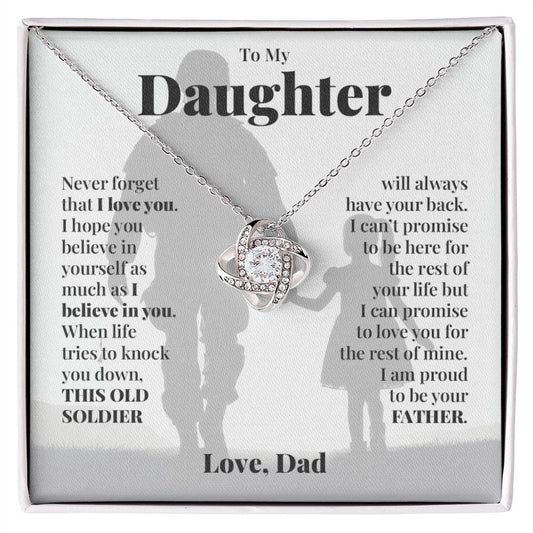 To My Daughter (From Dad) - This Old Soldier - Love Knot Necklace