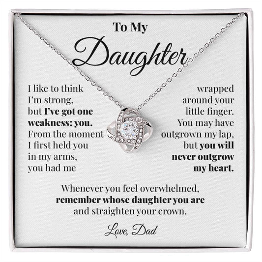 To Daughter (From Dad) - In My Arms - Love Knot Necklace