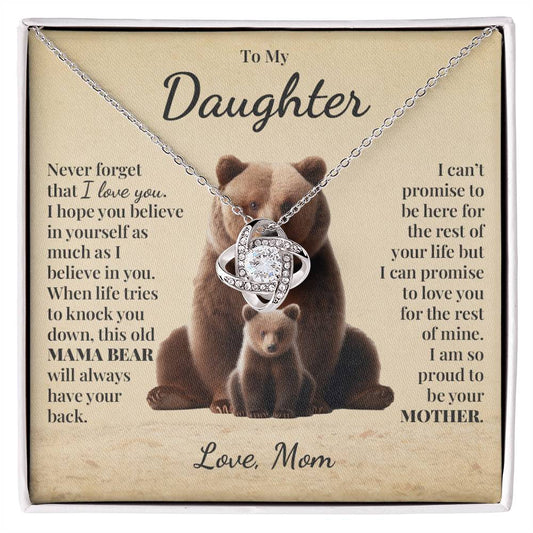 To My Daughter (From Mom) - This Old Mama Bear - Love Knot Necklace