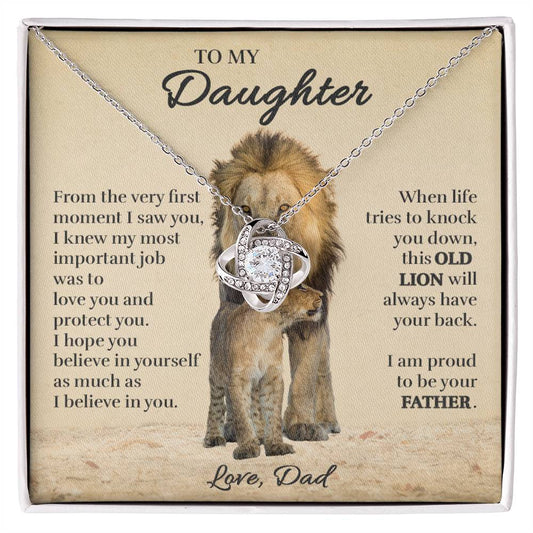 To Daughter (From Dad) - Protect - Love Knot Necklace