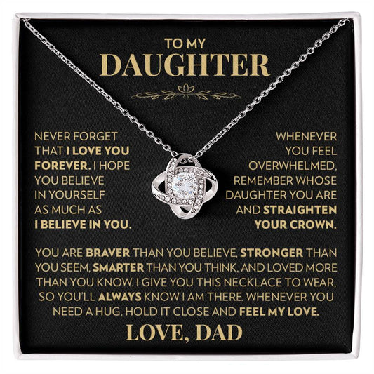 To Daughter (From Dad) - I Am There - Love Knot Necklace