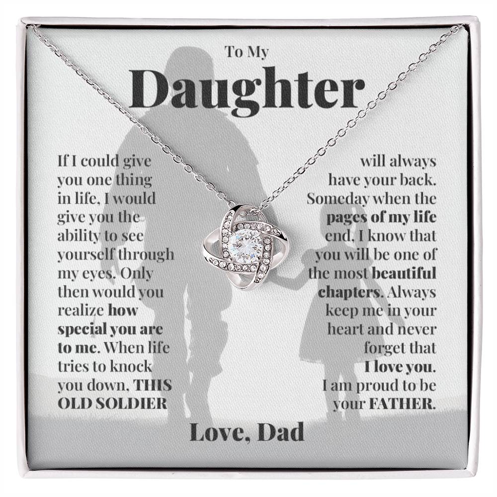 To My Daughter (From Dad) - This Old Soldier - Love Knot Necklace