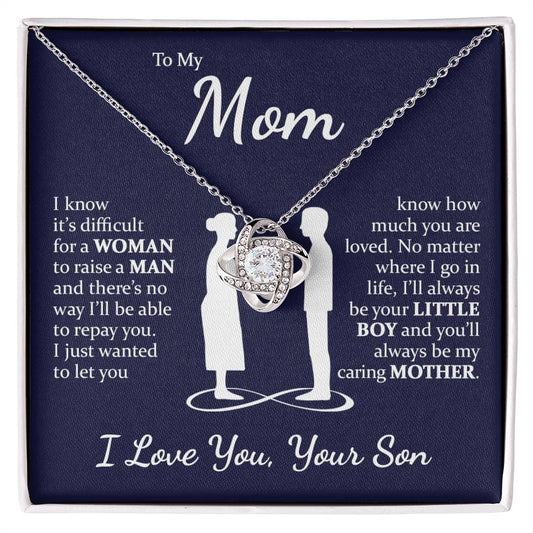 Son to Mom - Caring Mother - Love Knot Necklace