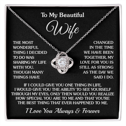 To My Wife - Together - Love Knot Necklace