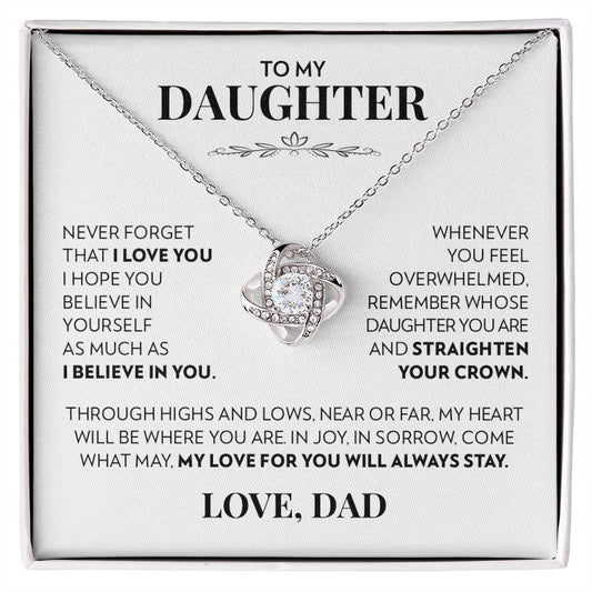 To Daughter (From Dad) - Highs and Lows - Love Knot Necklace