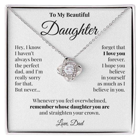 To Daughter (From Dad) - I Love You Forever - Love Knot Necklace