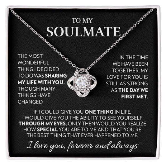 To My Soulmate - Together - Love Knot Necklace