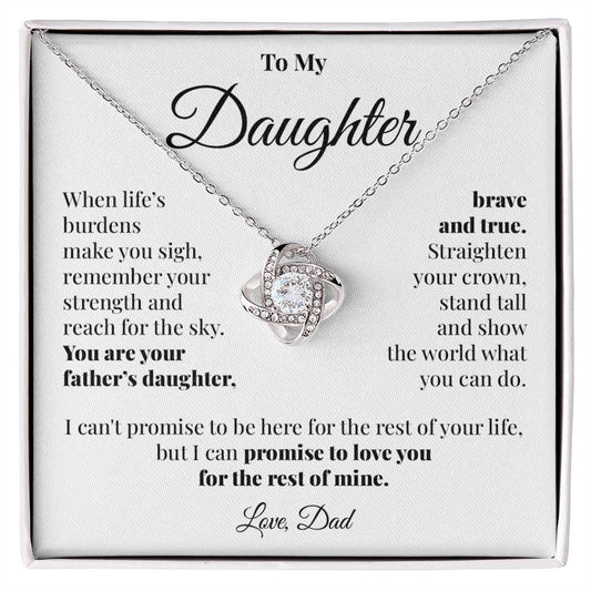 To Daughter (From Dad) - Reach For The Sky - Love Knot Necklace