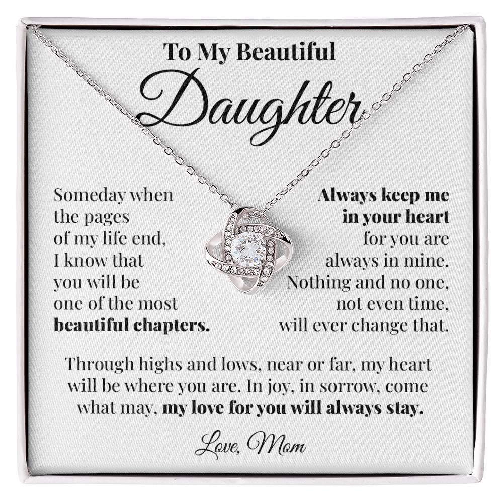 To Daughter (From Mom) - Highs and Lows - Love Knot Necklace
