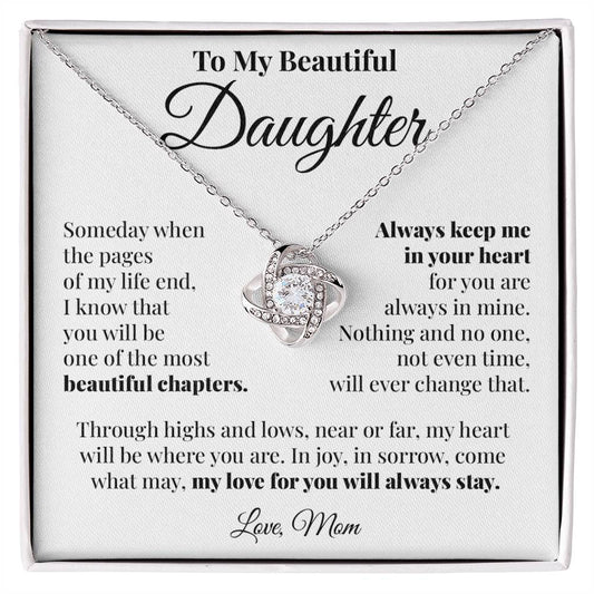 To Daughter (From Mom) - Highs and Lows - Love Knot Necklace