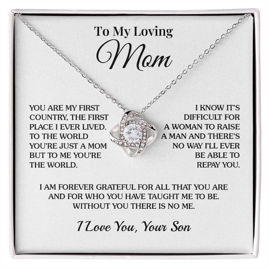 To Mom (From Son) - First Country - Love Knot Necklace