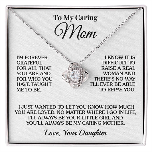 To Mom (From Daughter) - Forever Grateful - Love Knot Necklace