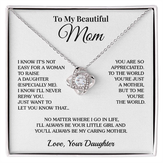 To Mom (From Daughter) - Appreciation - Love Knot Necklace