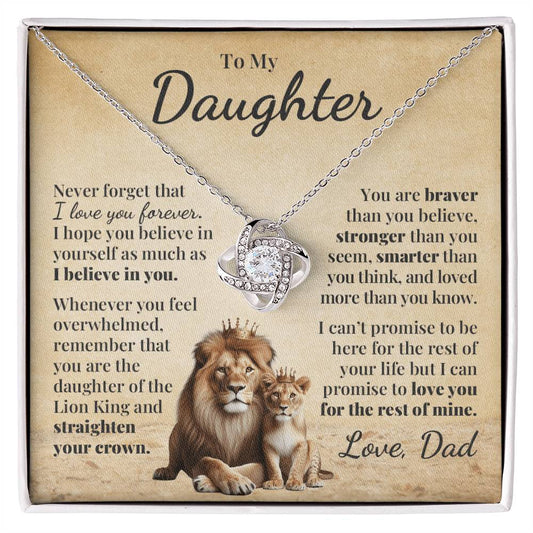 To My Daughter (from Dad) - Lion King - Love Knot Necklace