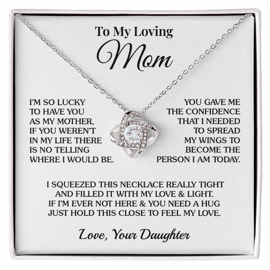 To Mom (From Daughter) - Lucky - Love Knot Necklace