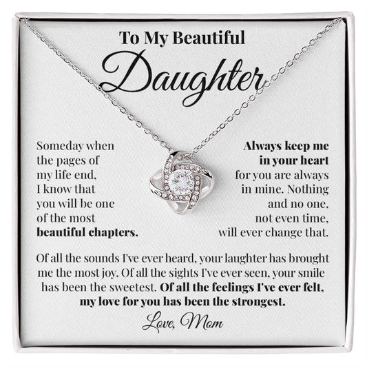 To Daughter (From Mom) - My Love For You - Love Knot Necklace
