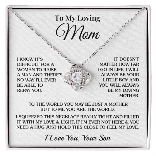 To Mom (From Son) - The World - Love Knot Necklace