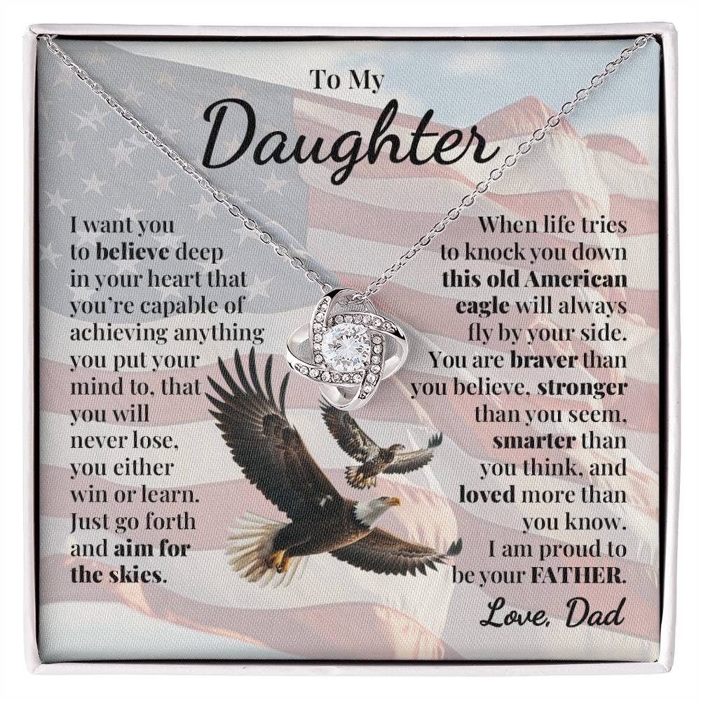 To Daughter (From Dad) - American Eagle - Love Knot Necklace