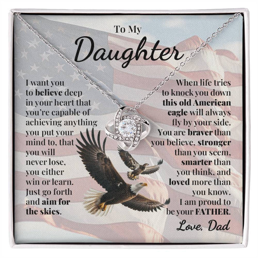 To Daughter (From Dad) - American Eagle - Love Knot Necklace
