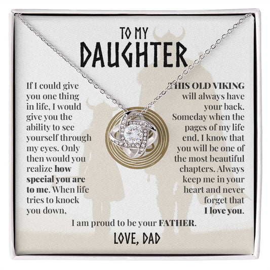 To My Daughter (From Dad) - This Old Viking - Love Knot Necklace