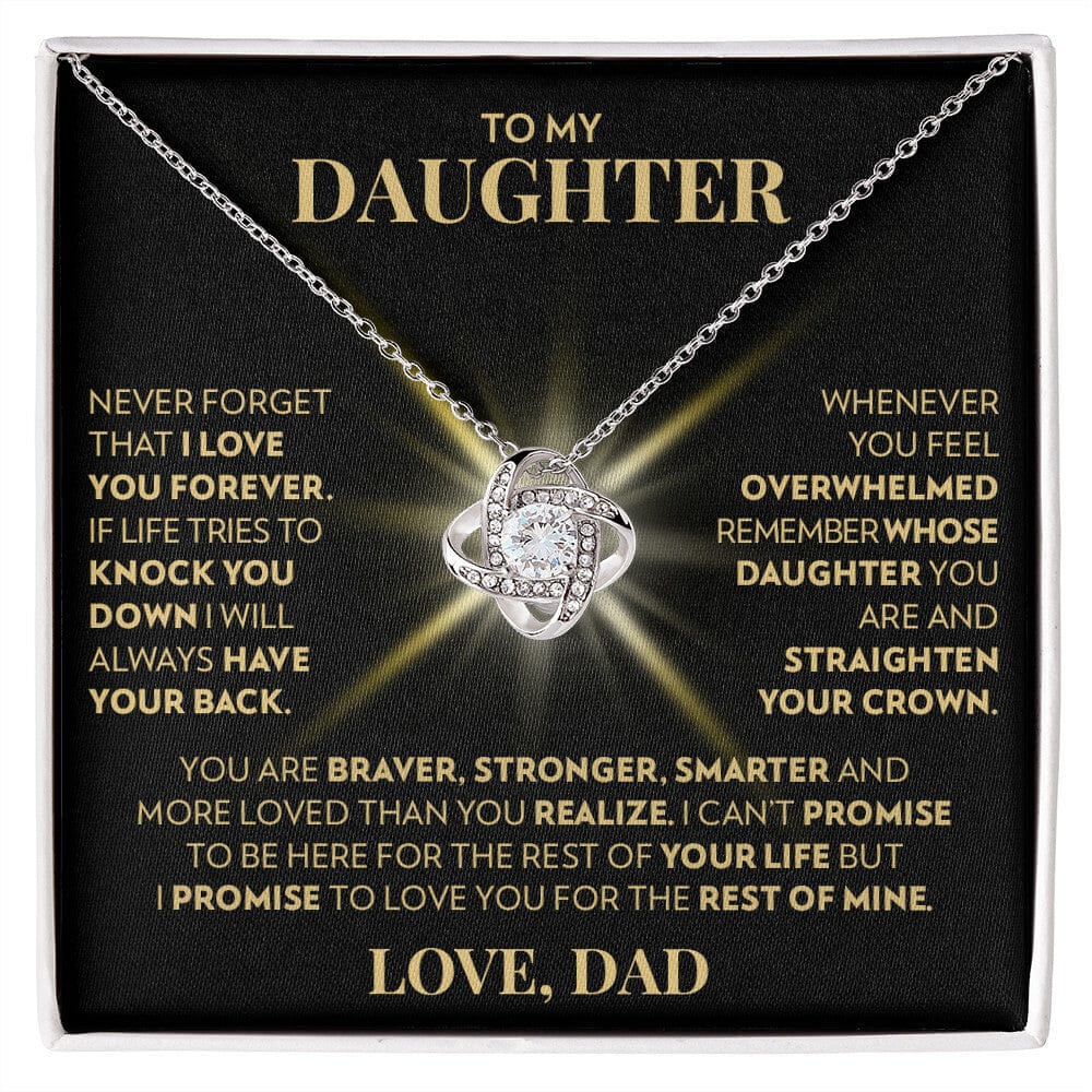 To Daughter (From Dad) - More Loved - Love Knot Necklace