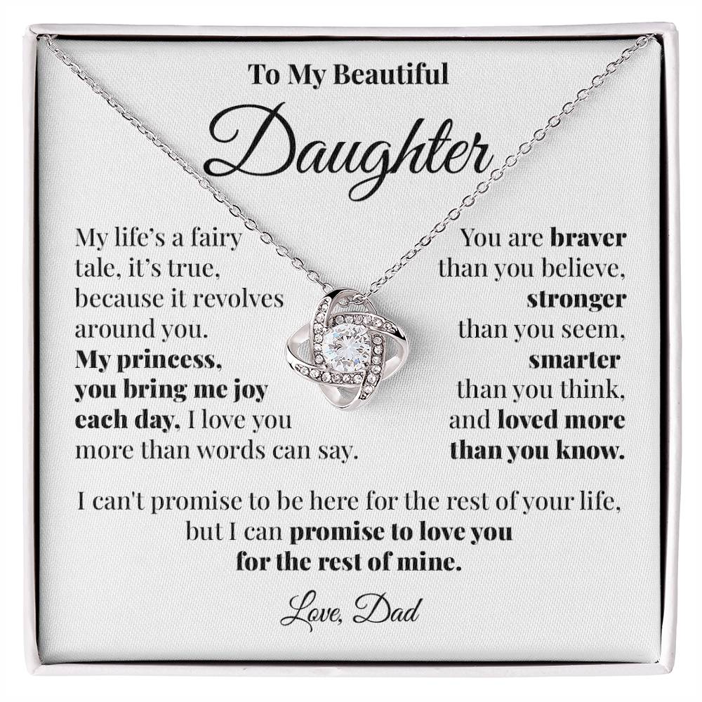 To Daughter (From Dad) - My Princess - Love Knot Necklace
